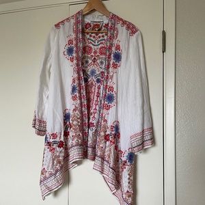 Johnny Was embroidered linen jacket